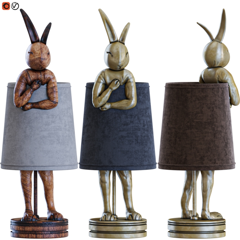 ArtStation - TABLE LAMP ANIMAL RABBIT GOLD KARE DESIGN | Resources