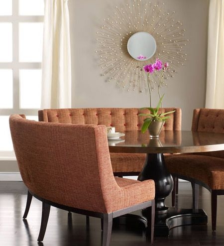 Banquette Curved Dining Bench With Back - canvas-nexus