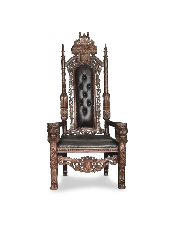 Baroque Royal Throne Chair with Intricate Carvings