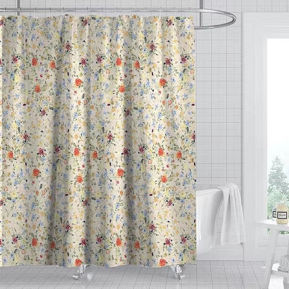 Beautiful Floral Shower Curtain Vintage Botanical Shower - Etsy