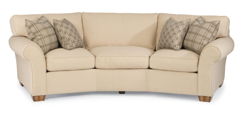Beige Curved Flexsteel Vail 107-Inch Sofa