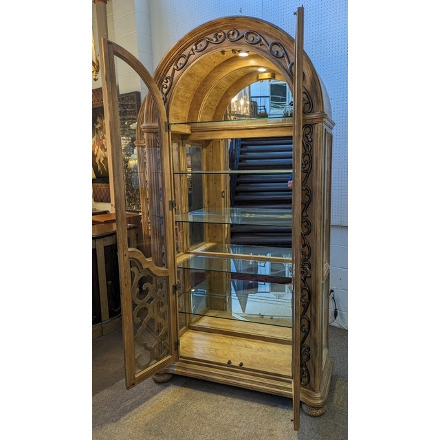 Bernhardt Coronado Arched Curio Cabinet with Glass Shelves