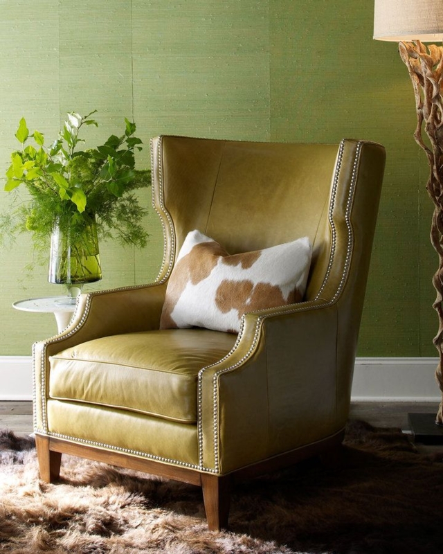 Best Wingback Chairs For Fall Photo 2 Green Leather Chair, Best Leather ...