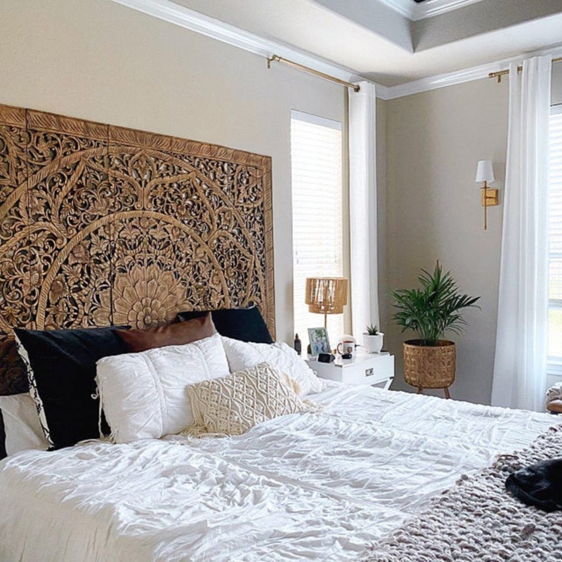 Bohemian Mandala King Size Bed Headboard