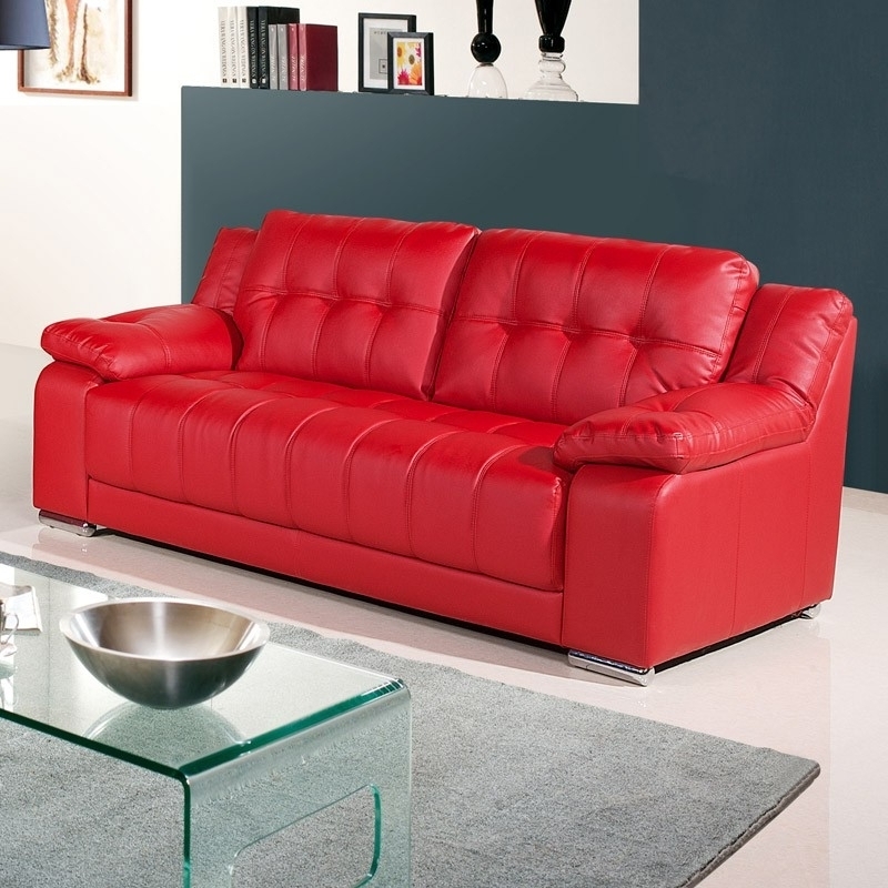 Bold Red Leather Sofa for Modern Living Rooms