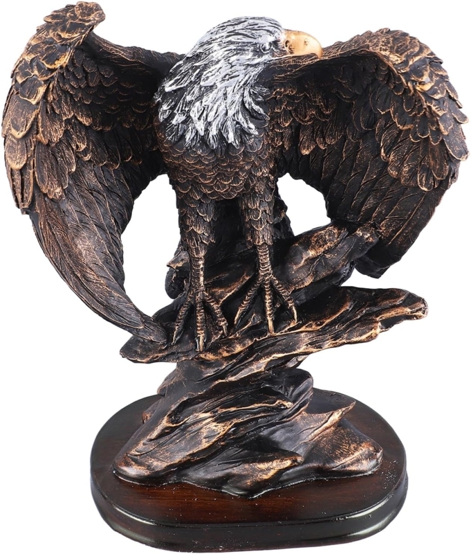 Bronze Retro Resin Bald Eagle Statue Decor