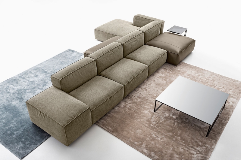 Cairoli Double-Sided Sectional Sofa with Modern Rugs