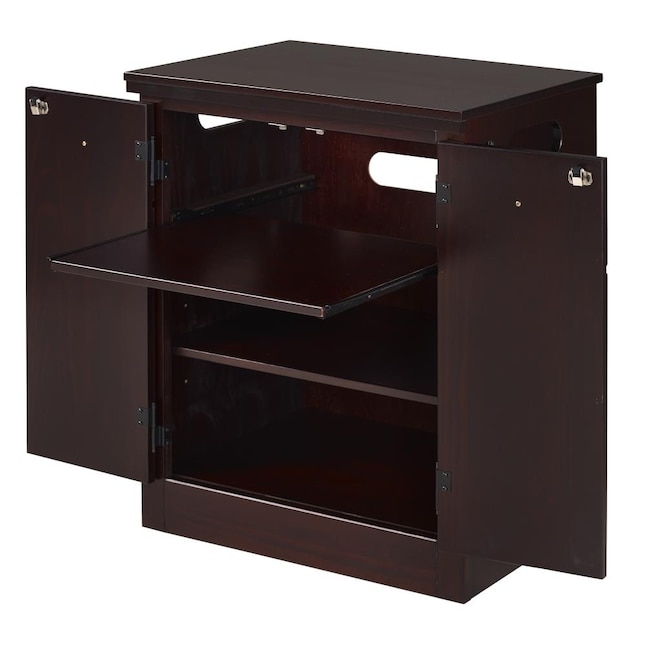 Camaflexi Dark Wood Nightstand Storage Cabinet