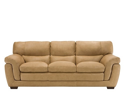 Caramel Leather Sofa with Modern Design