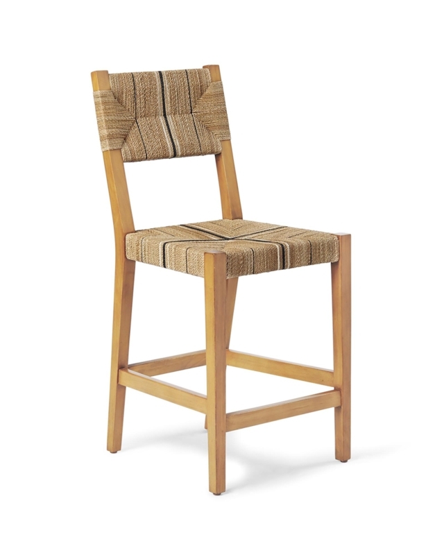 Carson Natural Wood Frame Woven Counter Stool