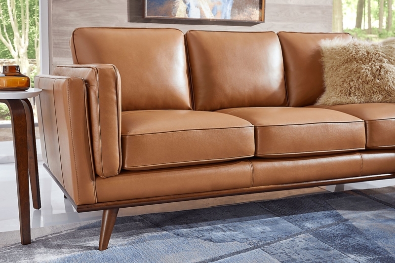 Cassina Court Caramel Brown Leather Sofa
