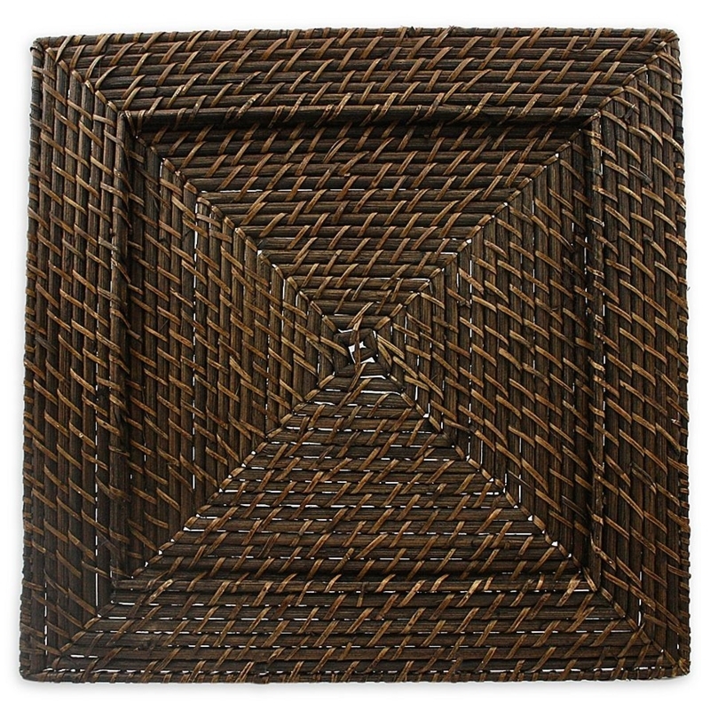 ChargeIt by Jay Rattan Square Charger Plates in Brown (Set of 4) | Bed ...