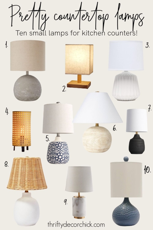 Charming Small Countertop Lamps for Kitchen Counters