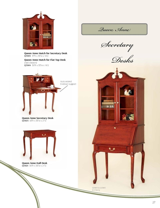 Cherry Queen Anne Secretary Desk with Hutch