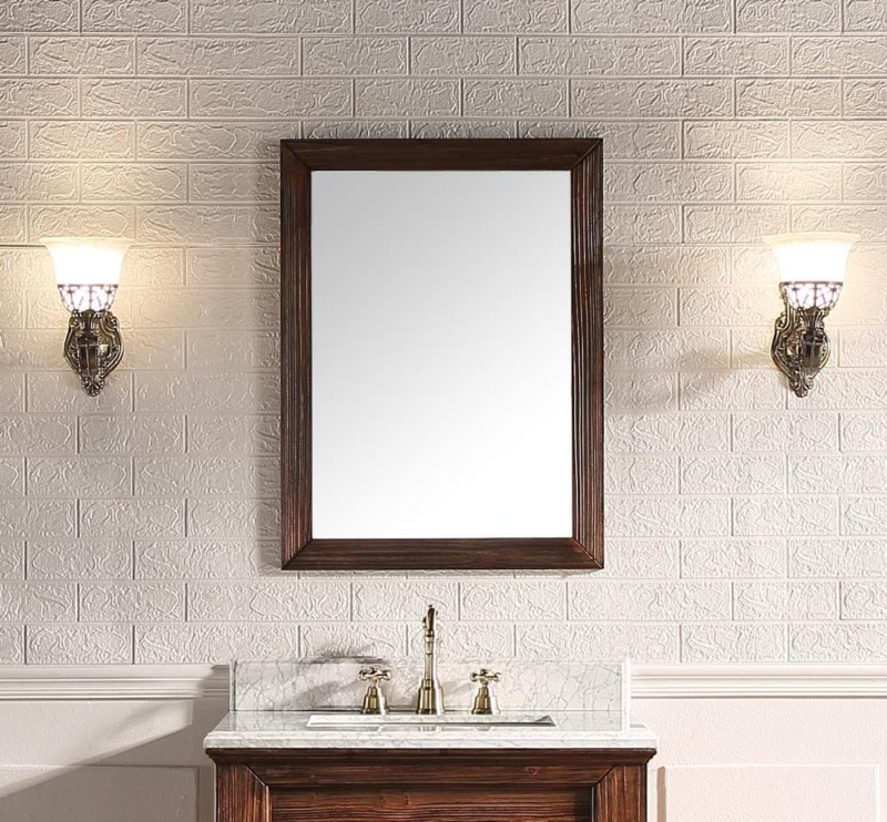 Classic Antique Bathroom Mirror with Elegant Sconces