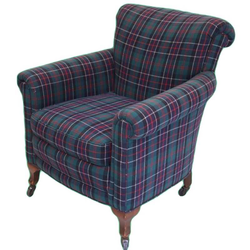 Classic Blue and Red Tartan Plaid Armchair