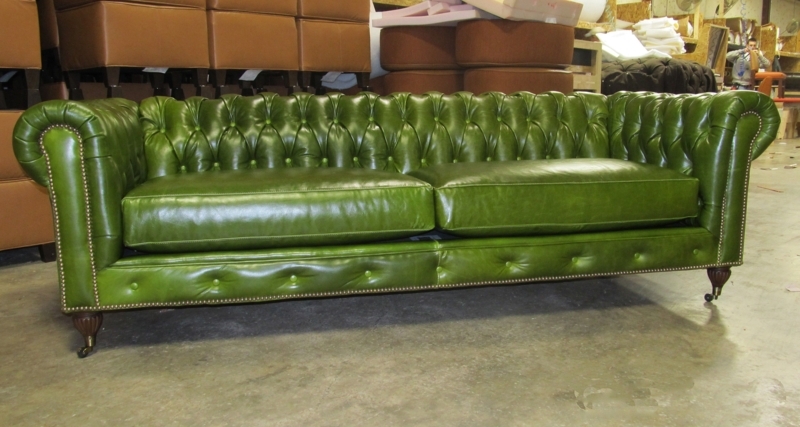 Green Leather Couches