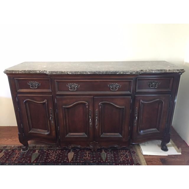 Classic Marble Top Vintage Dining Room Buffet