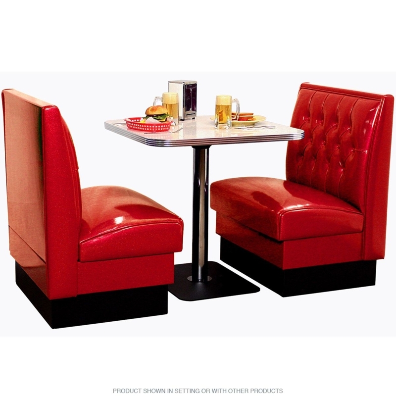 Classic Red Retro Diner Booth Seating for Two