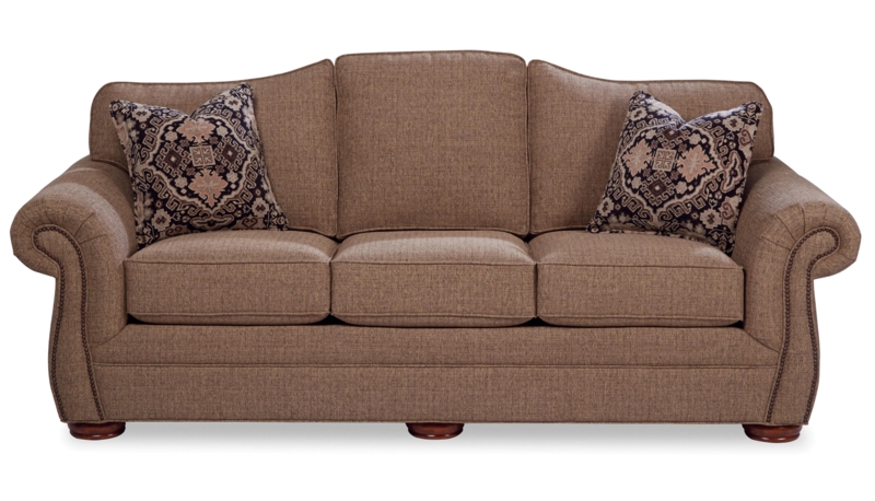 Classic Traditional Camelback Sofa with Nail-Head Trim