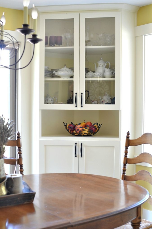 Classic White Corner Hutch for Elegant Dining Rooms
