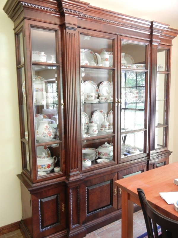 Classic Wooden China Cabinet with Glass Display