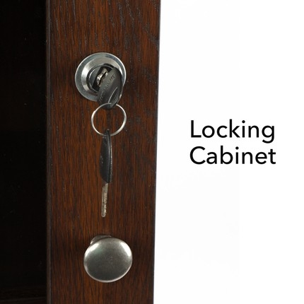Classic Wooden Locking Bar Cabinet with Key