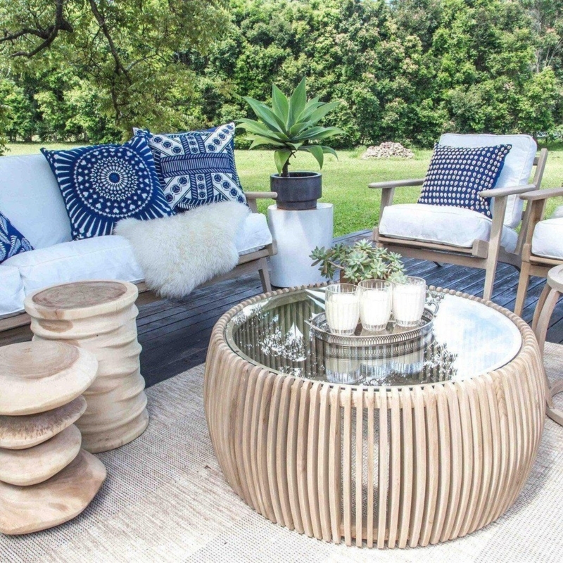 Cliffton Beach Natural Wood Outdoor Coffee Table