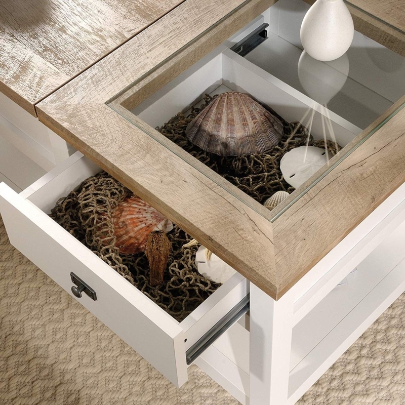 Coastal Beach Coffee Table with Nautical Decor