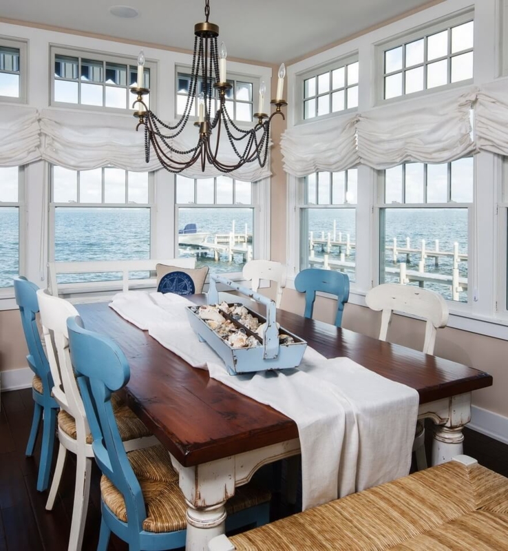 Coastal Beach Dining Room with Ocean Views