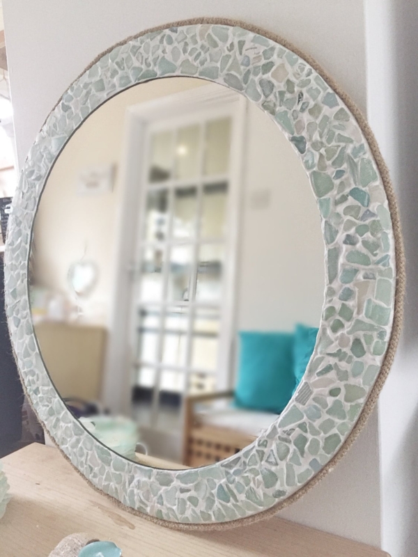 Coastal Mosaic Beach-Themed Decorative Wall Mirror