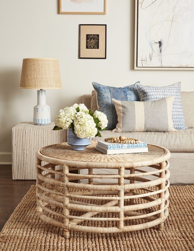 Coastal Natural Rattan Round Coffee Table