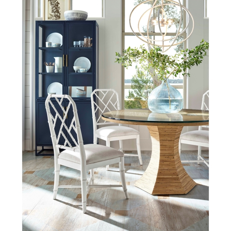 Coastal Round Dining Table with White Chairs