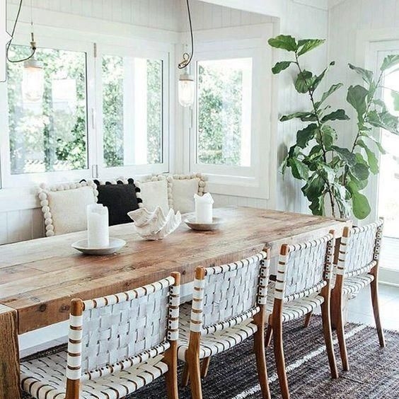 Coastal Rustic Dining Room with Natural Wood Table