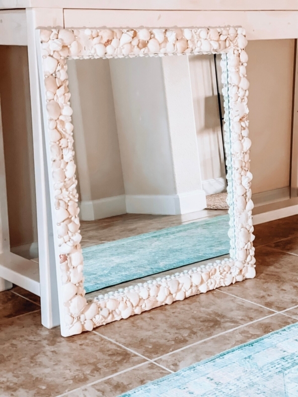 Coastal Seashell Framed Beach Bathroom Mirror