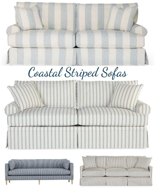 Coastal Striped Sofas for Nautical Living Rooms