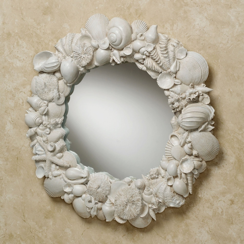 Coastal Style Mirror with Seashell Frame