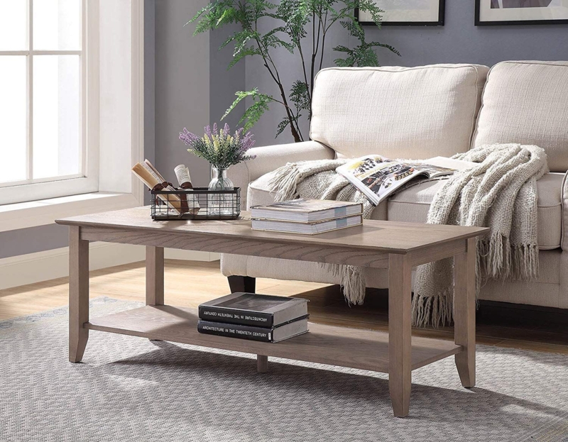 Coastal Style Neutral Living Room Coffee Table