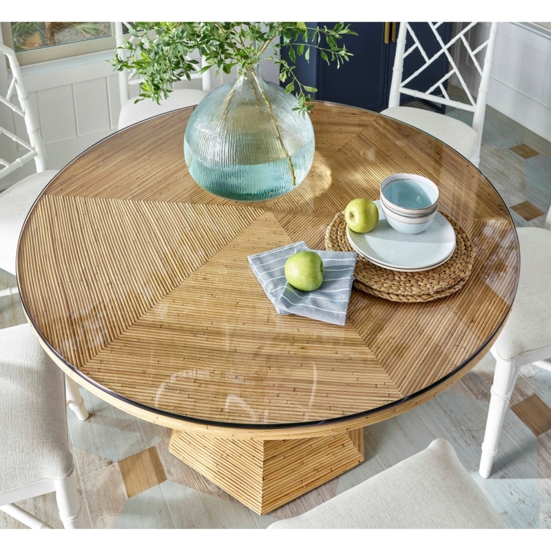 Coastal Tropical Round Rattan Dining Table