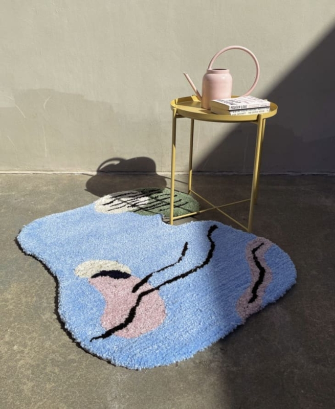 Colorful Abstract Irregular Shaped Area Rug