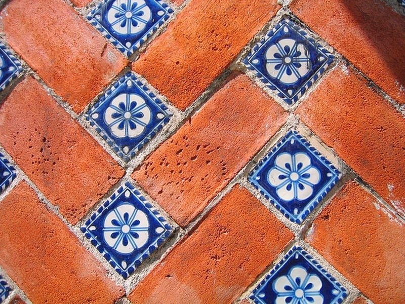 Colorful Mexican Blue and Terracotta Tile Patterns