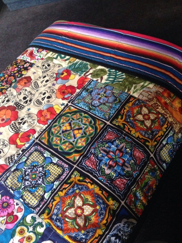 Colorful Mexican Quilt with Vibrant Patterns