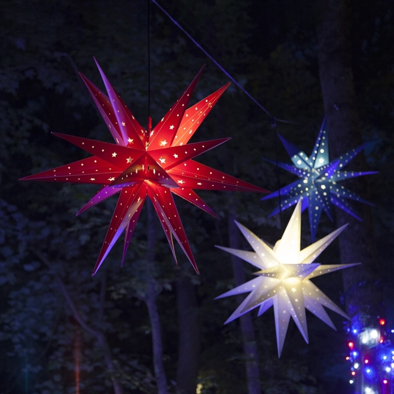 Colorful Moravian Star Outdoor Pendant Lights