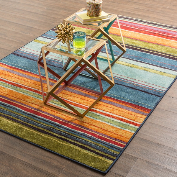 Colorful Striped Tufted Bartlett Area Rug