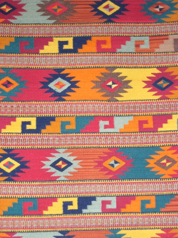 Colorful Traditional Mexican Rug Pattern Design