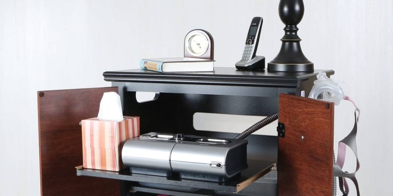 Compact Nightstand Designed for CPAP Storage