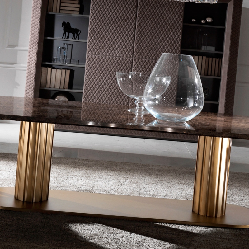 Contemporary Italian Oval Marble Dining Table