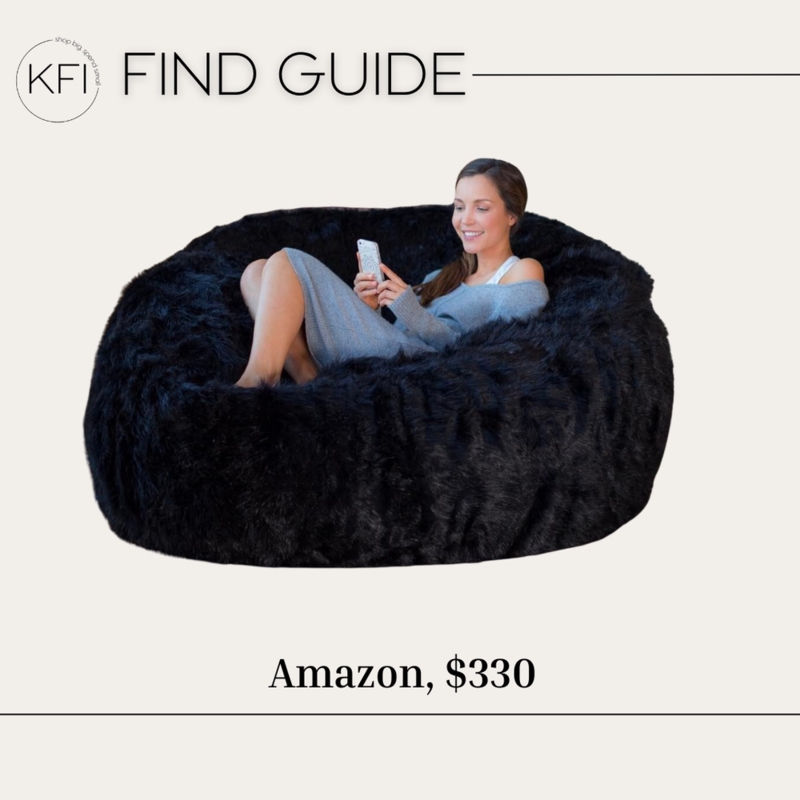 Cozy Black Faux Fur Bean Bag Chair for Relaxation