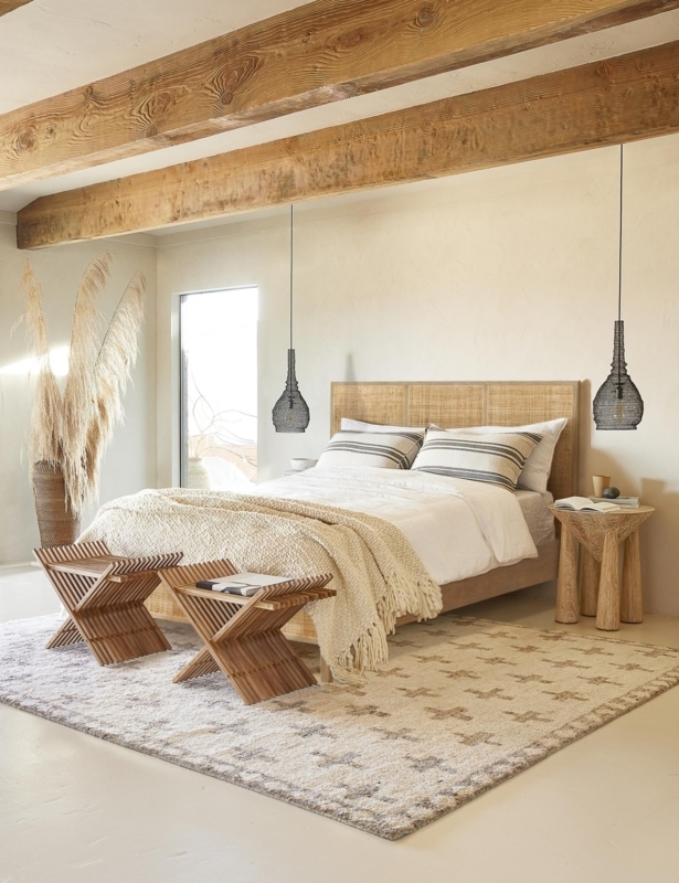 Cozy Boho Bedroom with Natural Wood Elements