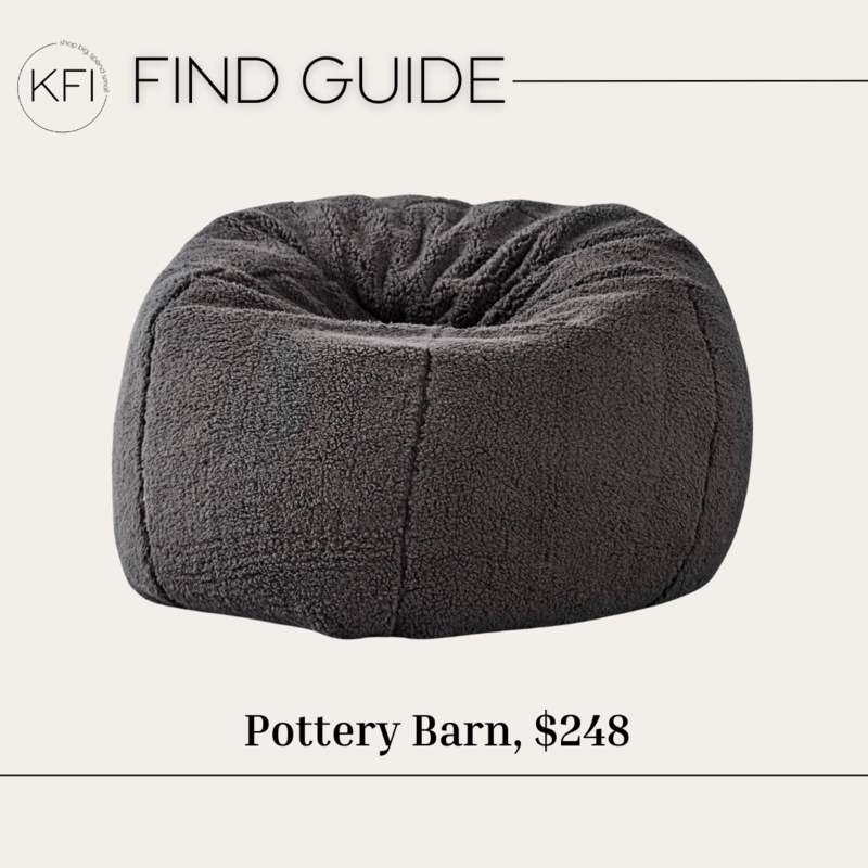 Cozy Dark Gray Pottery Barn Bean Bag Chair